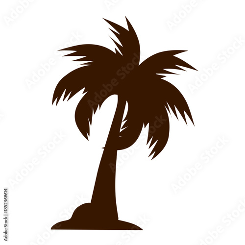 Coconut tree silhouette vector 