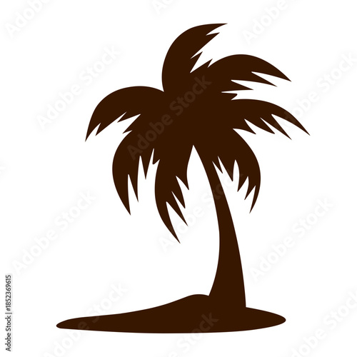 Coconut tree silhouette vector 
