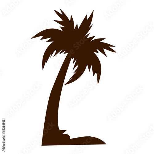 Coconut tree silhouette vector 