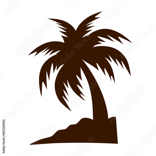 Coconut tree silhouette vector 