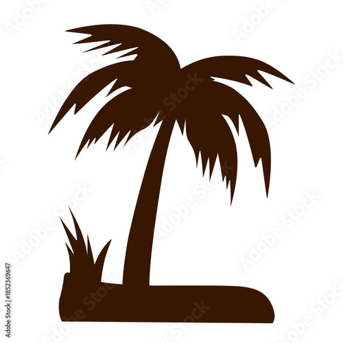 Coconut tree silhouette vector 