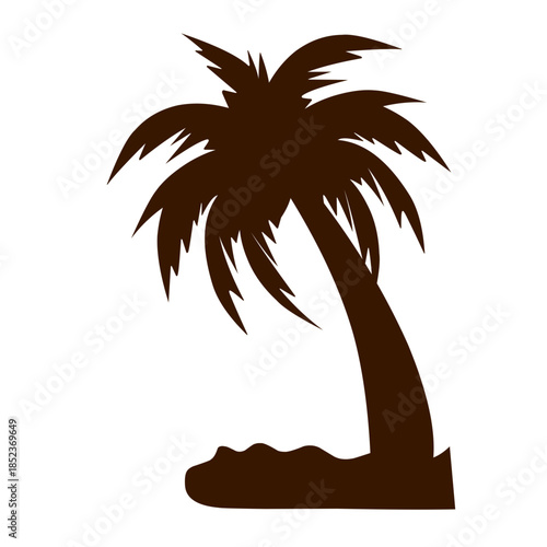Coconut tree silhouette vector 