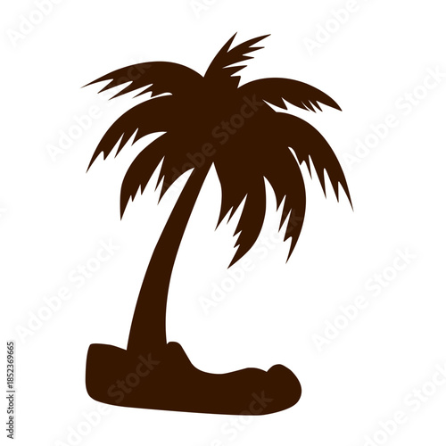 Coconut tree silhouette vector 