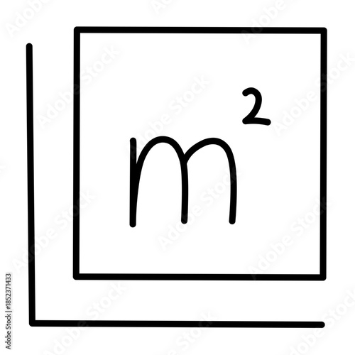 square measurement icon vector