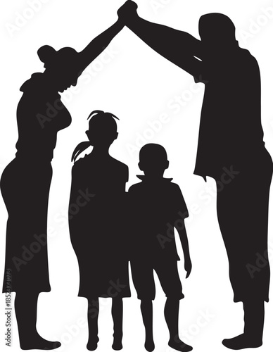 Family Silhouette, silhouette family, child, people png
