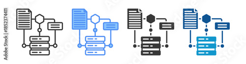 Algorithm Icon Set Multiple Style Collection