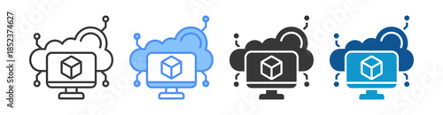 Virtual Machine Icon Set Multiple Style Collection