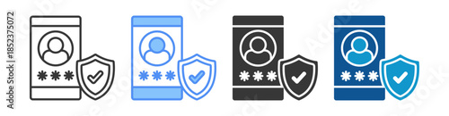 Authentication Icon Set Multiple Style Collection