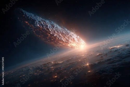 Cratered asteroid surface, highlighting space object analysis and planetary features, Cratered asteroid surface, highlighting space object analysis and planetary features.