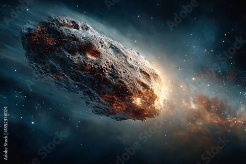 Cratered asteroid surface, highlighting space object analysis and planetary features, Cratered asteroid surface, highlighting space object analysis and planetary features.