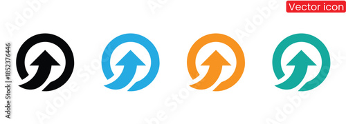Colorful vector icons of growth and progress in business,Up and down graph chart vector icon se,Arrow up icons. Set of curve rise increase arrows. Growth pictogram isolated. Vector illustration.