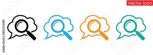 Colorful magnifying glass icons for search and investigation,Search icon set. Containing magnifying glass, find, research, SEO and investigate icons. Solid icon collection. Vector illustration.
