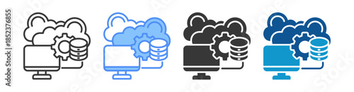 Database Management Icon Set Multiple Style Collection