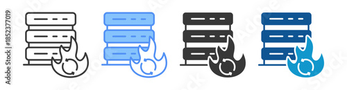 Disaster Recovery Icon Set Multiple Style Collection