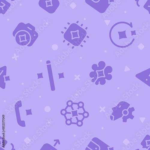 artificial intelligence purple seamless pattern v9
