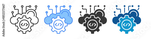 Saas Icon Set Multiple Style Collection