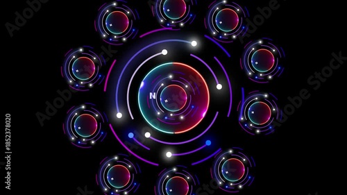 Abstract background. luminous swirling. Elegant glowing circle. 
Sparking particle. Space tunnel. Glossy jellyfish. Colorful ellipse. Glint sphere