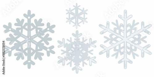 Delicate light blue snowflakes arranged in a simple wintery composition