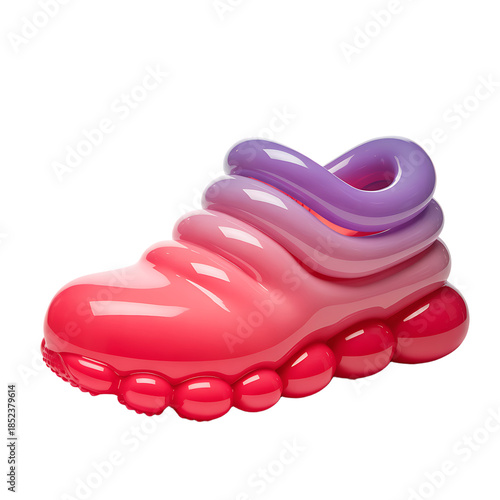 Glossy Abstract 3D Gradient Sneaker Sole Concept Render