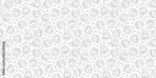 doodle burger pattern background. doodle fast food burger seamless pattern background. seamless pattern of burger in doodle style. Seamless Pattern of a Cheese Burger or Hamburger. hamburger pattern.