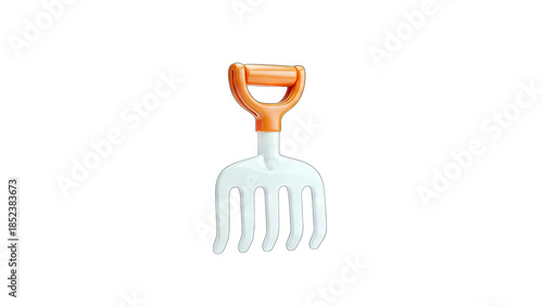 Toy Rake Isolated on White Background