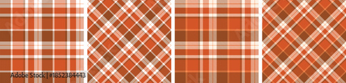 Flannel and tartan pattern set.checkered fabric texture background.