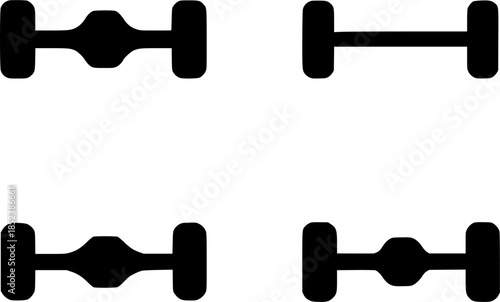 Minimalist spare part icon, axle illustration, black transparent background