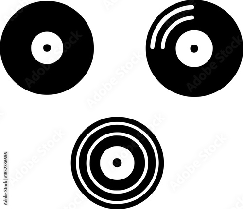 Minimalist spare part icon, disc brake pad illustration, black transparent background