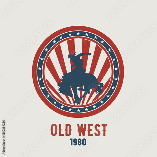 Horse Attraction on Old Western with Vintage Color Perfect for Print, Apparel, etc