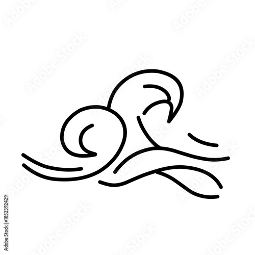 Water wave line vector