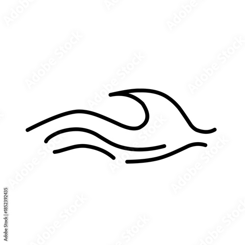 Water wave line vector