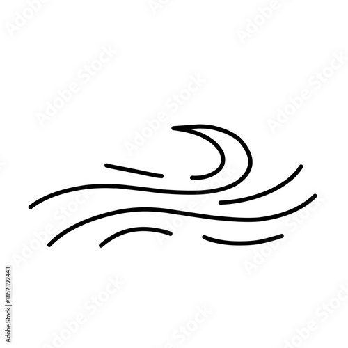 Water wave line vector