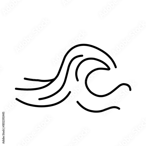 Water wave line vector