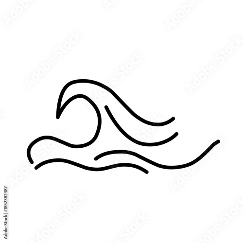 Water wave line vector