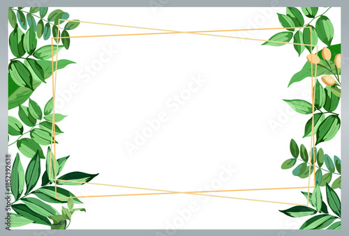 Natural Leaves Text Box Background Bright Elegant Classic