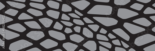 Set of seamless black and gray geometric pattern. Repeating irregular shapes as backgrounds for web tiles, science, and interior design. Collection of polygonal line cell template backgrounds, Eps 10.