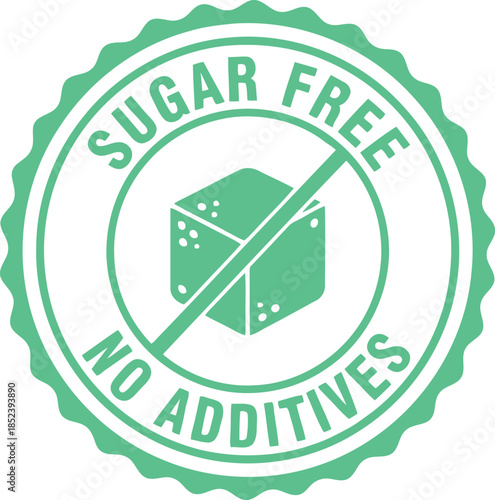Sugar Free Badge - No Additives Emblem Design