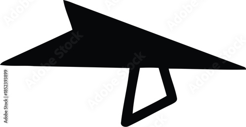 Stylish Black Paper Airplane Icon for Design Projects