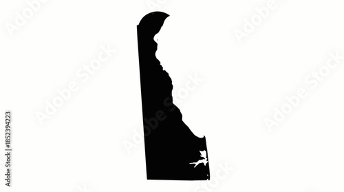 Delaware Silhouette Vector Map with Capital Star Marker, Black State Outline for Educational, Geographic, Political, and Minimalist Vector Design Illustration Use