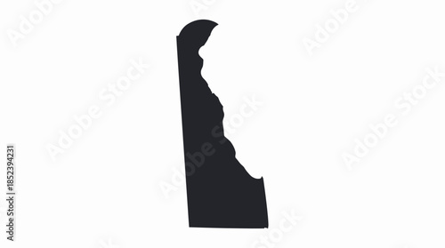 Delaware Silhouette Vector Map with Capital Star Marker, Black State Outline for Educational, Geographic, Political, and Minimalist Vector Design Illustration Use