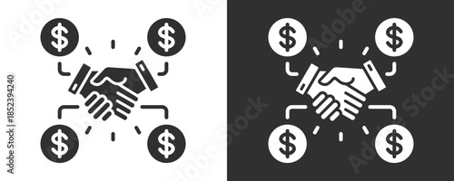 Crowdfunding Icon Set Vector Collection Isolated In Black And White