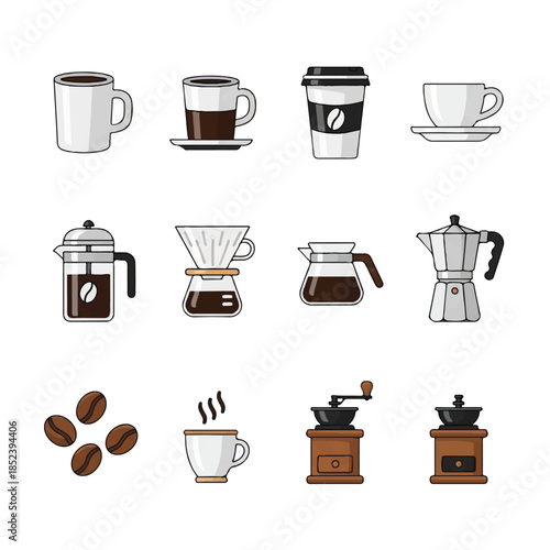 Coffee Cups and Coffee Makers Collection.