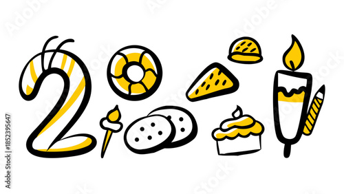 Celebratory desserts and candles