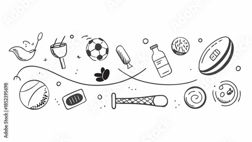 Assorted sports equipment