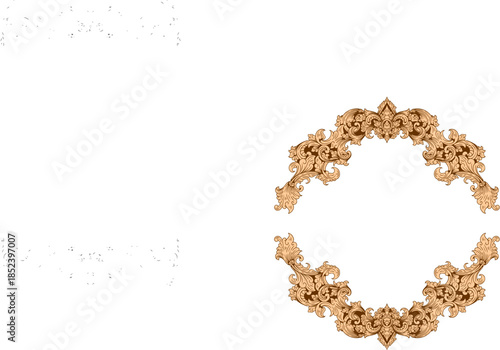 Elegant Ornate Baroque Scrollwork Frame Borders on Dark Background