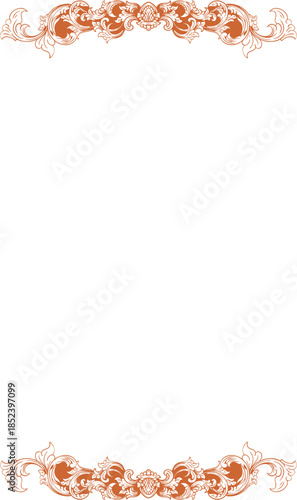 Elegant Ornate Baroque Scrollwork Frame Borders on Dark Background