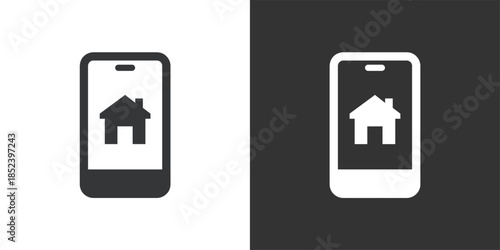 Smart Home App icon. Solid glyph series icon