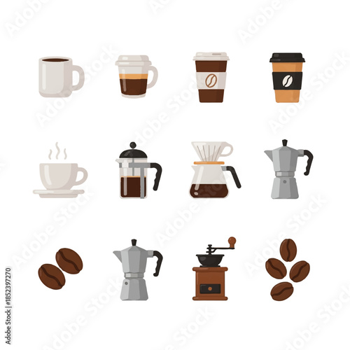 Collection of Coffee Cups and Equipment.