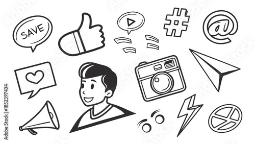 Social media icons and user interaction