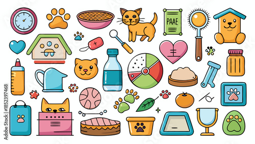 Assorted pet supplies and accessories